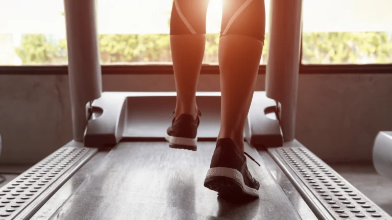 Person running on treadmill